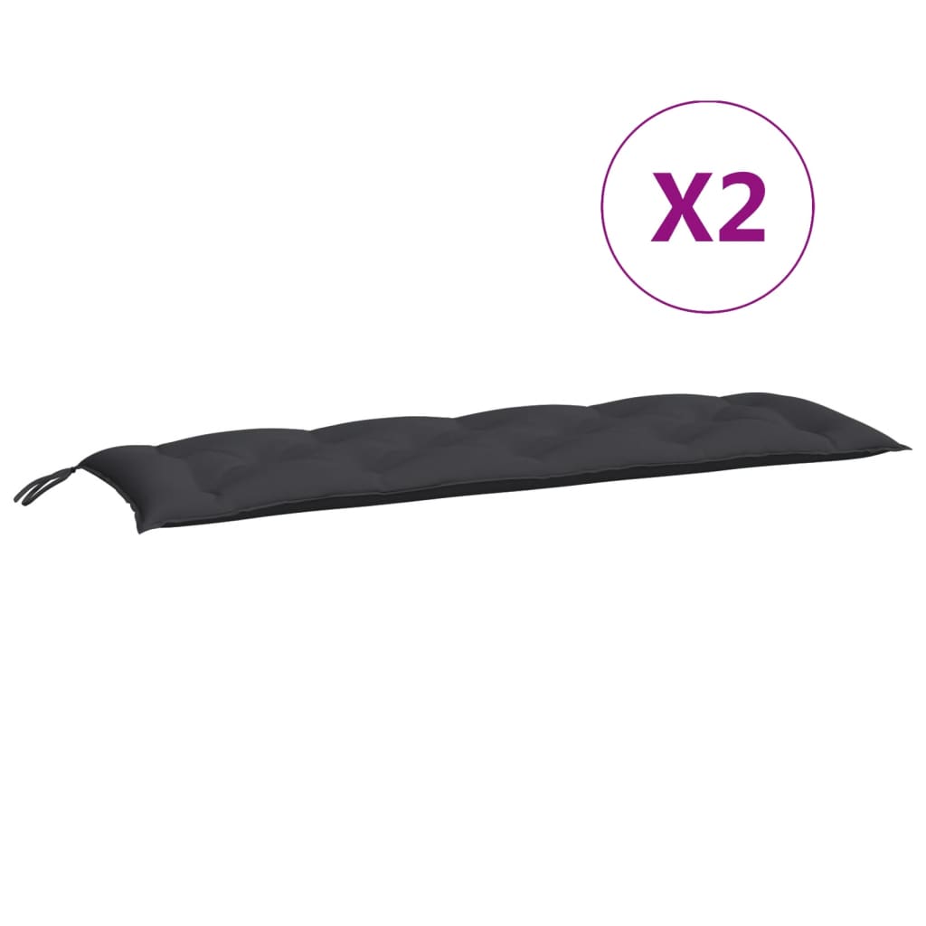 Jastuci za vrtnu klupu 2 kom crno 150x50x7 cm tkanine Oxford