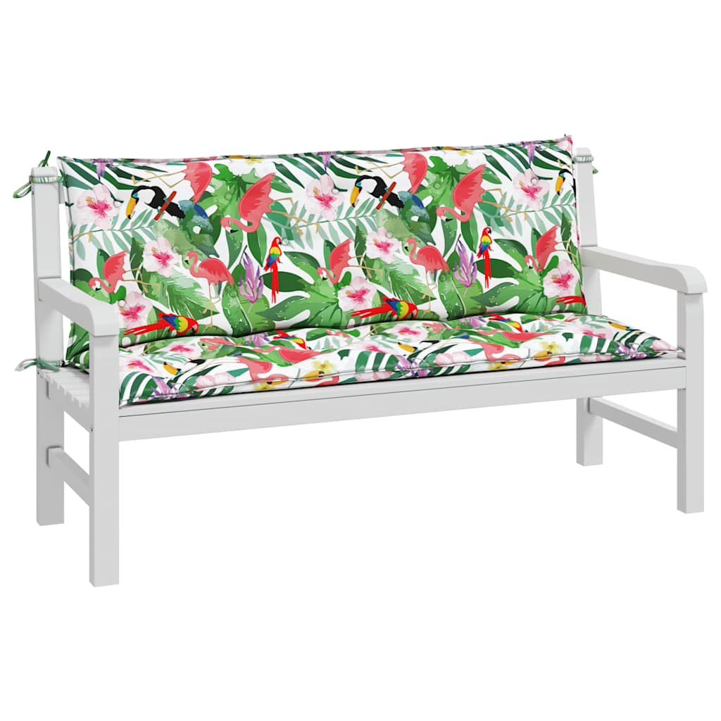 Jastuci za vrtnu klupu 2 kom višebojni 150x50x7 cm od tkanine
