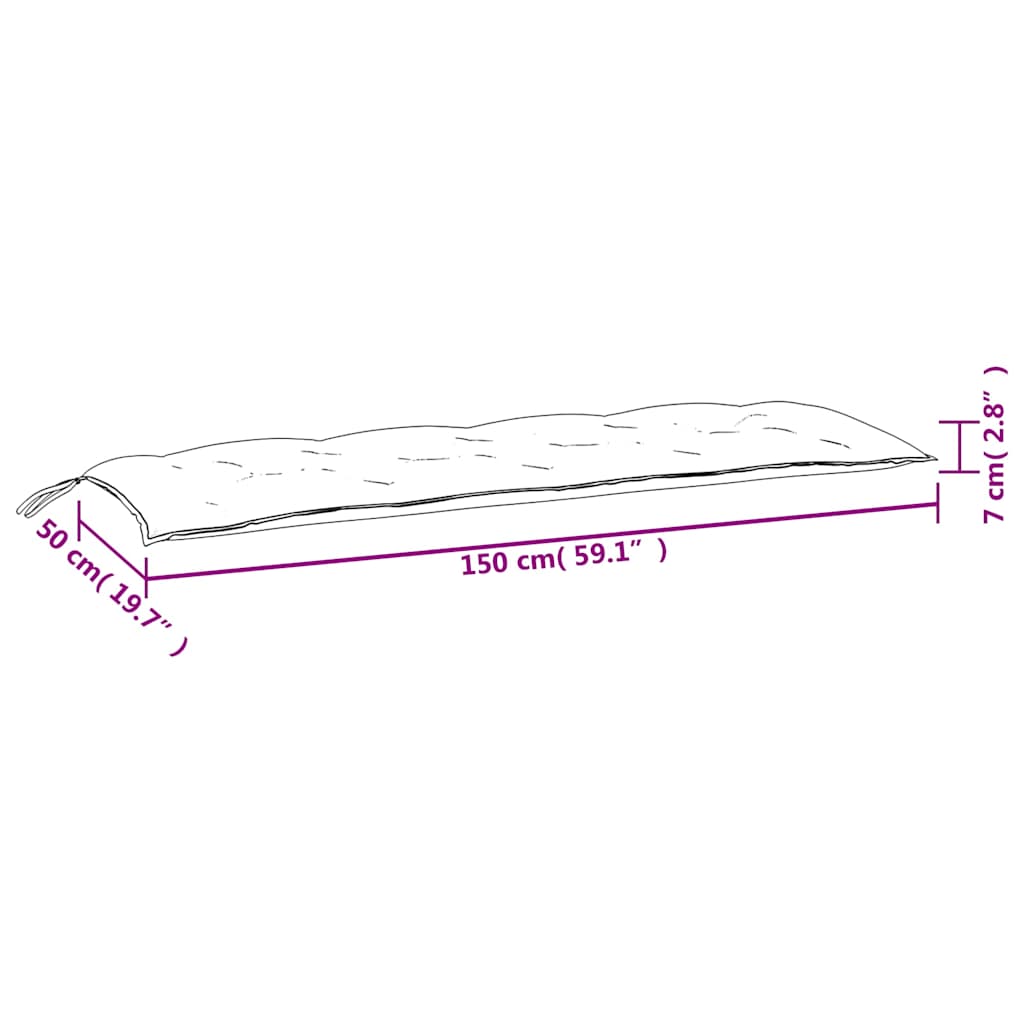 Jastuci za vrtnu klupu 2 kom s uzorkom lišća 150x50x7cm tkanina