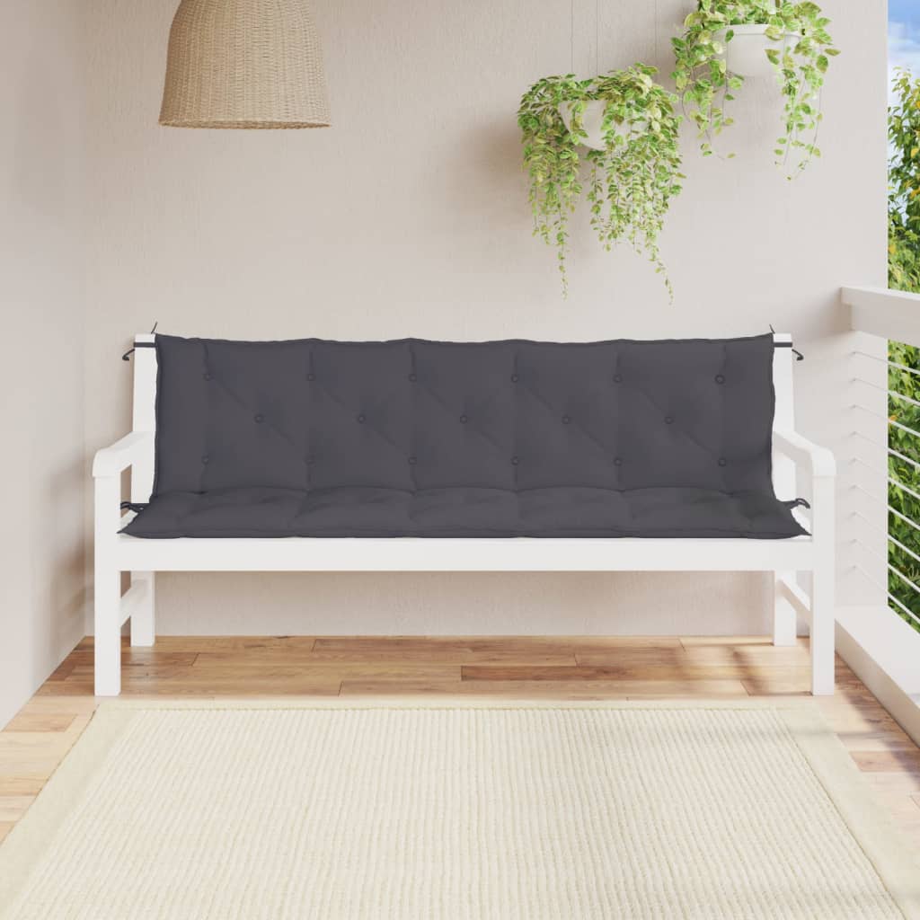 Jastuci za vrtnu klupu 2 kom antracit 180x50x7cm tkanine Oxford