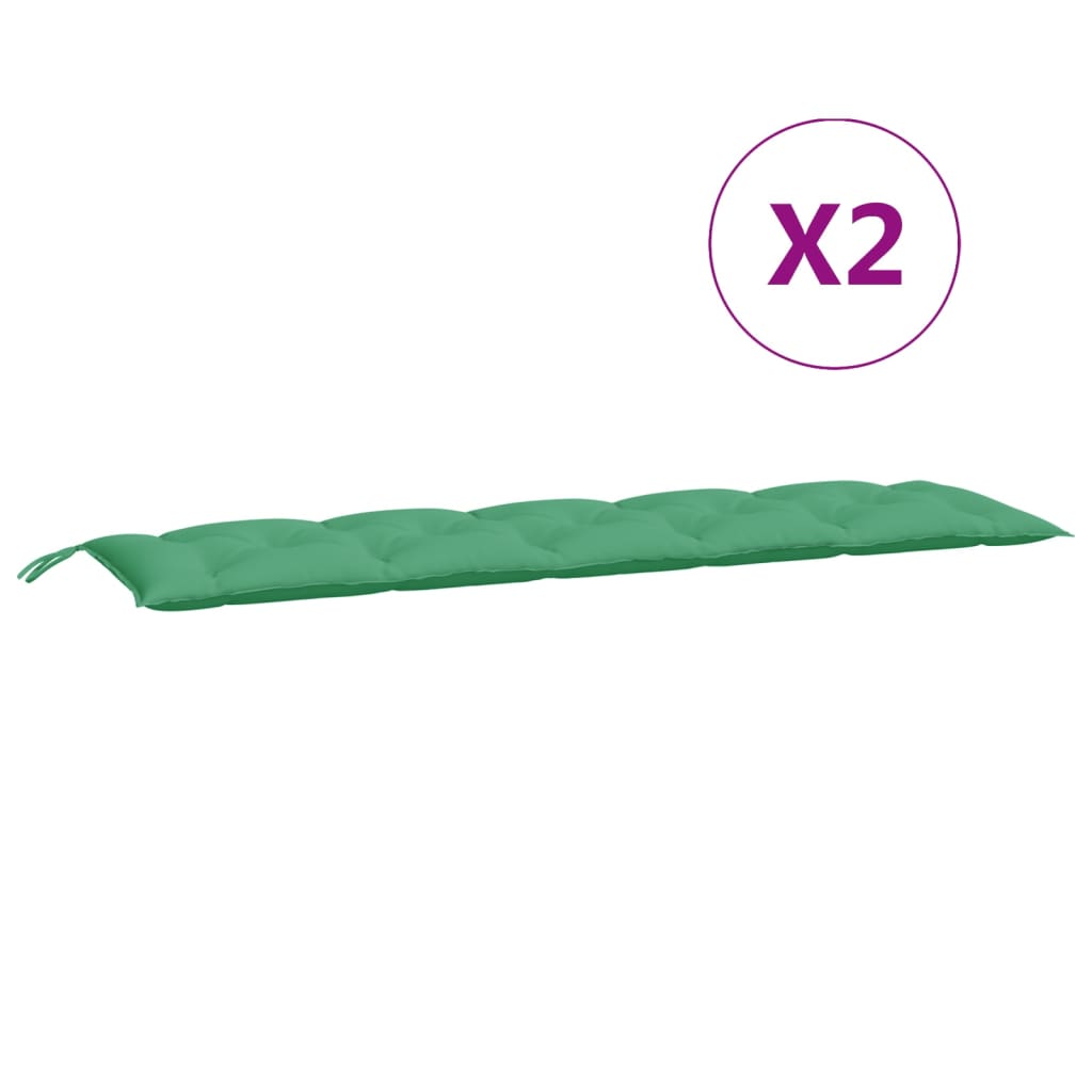 Jastuci za vrtnu klupu 2 kom zelena 180x50x7cm tkanine Oxford