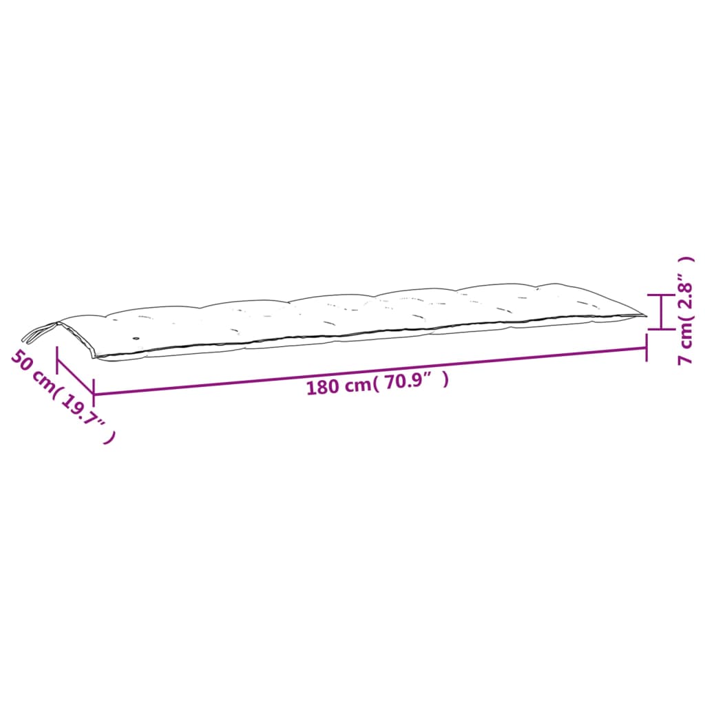 Jastuci za vrtnu klupu 2 kom zelena 180x50x7cm tkanine Oxford