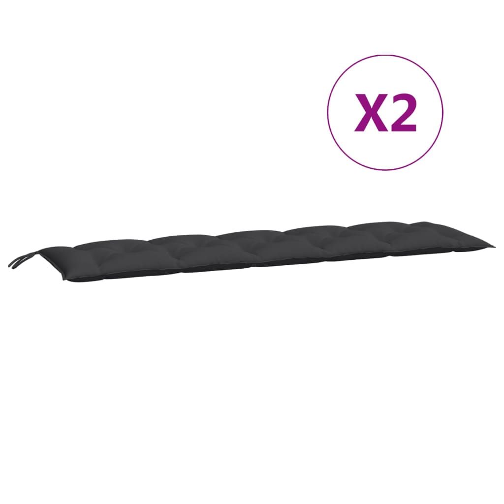 Jastuci za vrtnu klupu 2 kom crno 180x50x7 cm tkanine Oxford