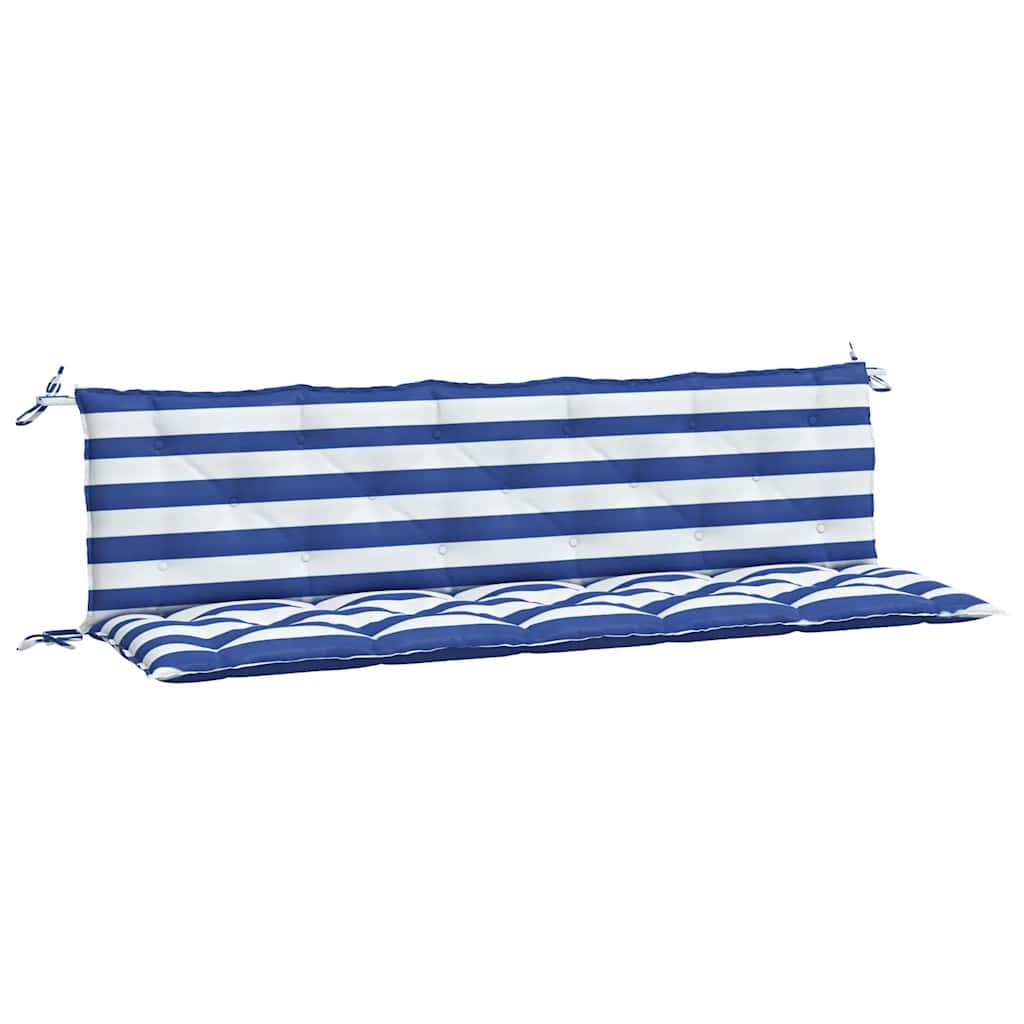 Jastuci za vrtnu klupu 2 kom plavo-bijeli prugasti od tkanine