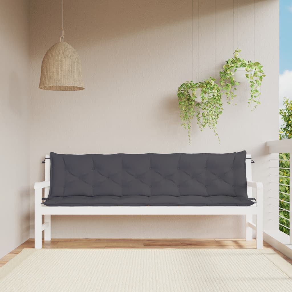 Jastuci za vrtnu klupu 2 kom antracit 200x50x7cm tkanine Oxford