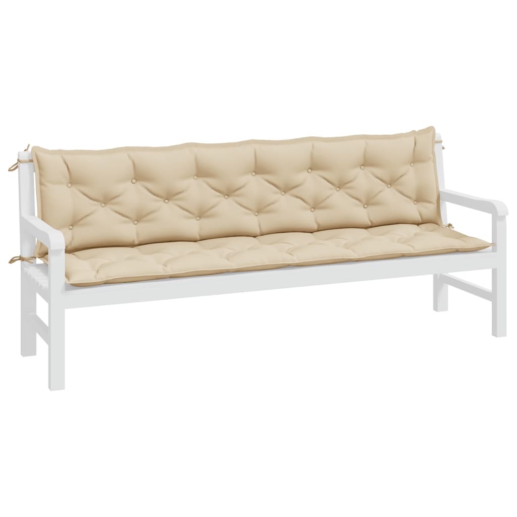 Jastuci za vrtnu klupu 2 kom bež 200x50x7cm tkanine Oxford