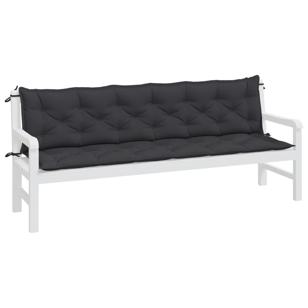 Jastuci za vrtnu klupu 2 kom crno 200x50x7 cm tkanine Oxford