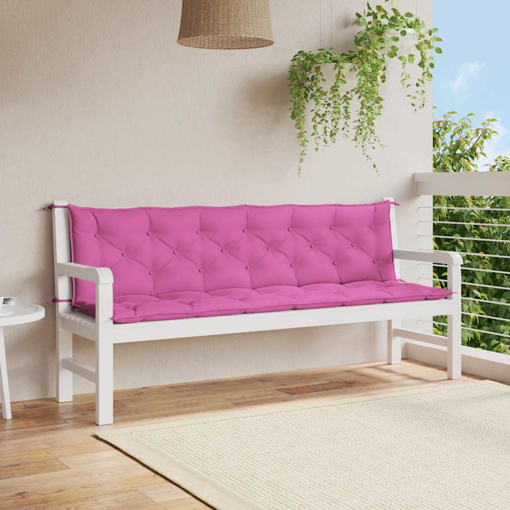 Jastuci za vrtnu klupu 2 kom ružičasti 200x50x7 cm tkanina