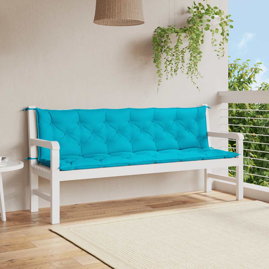 Jastuci za vrtnu klupu 2 kom tirkizni 200x50x7 cm od tkanine