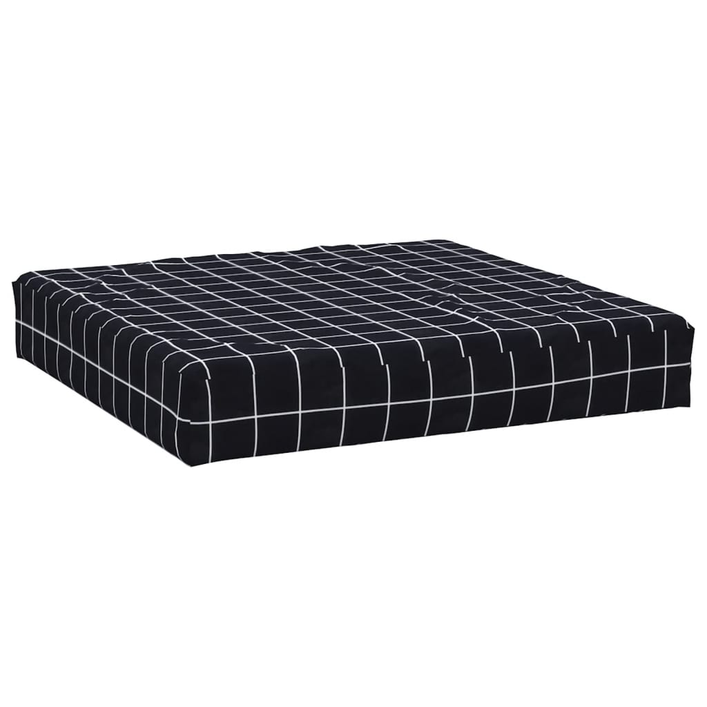 Jastuk za palete crni karirani 60 x 60 x 8 cm od tkanine Oxford