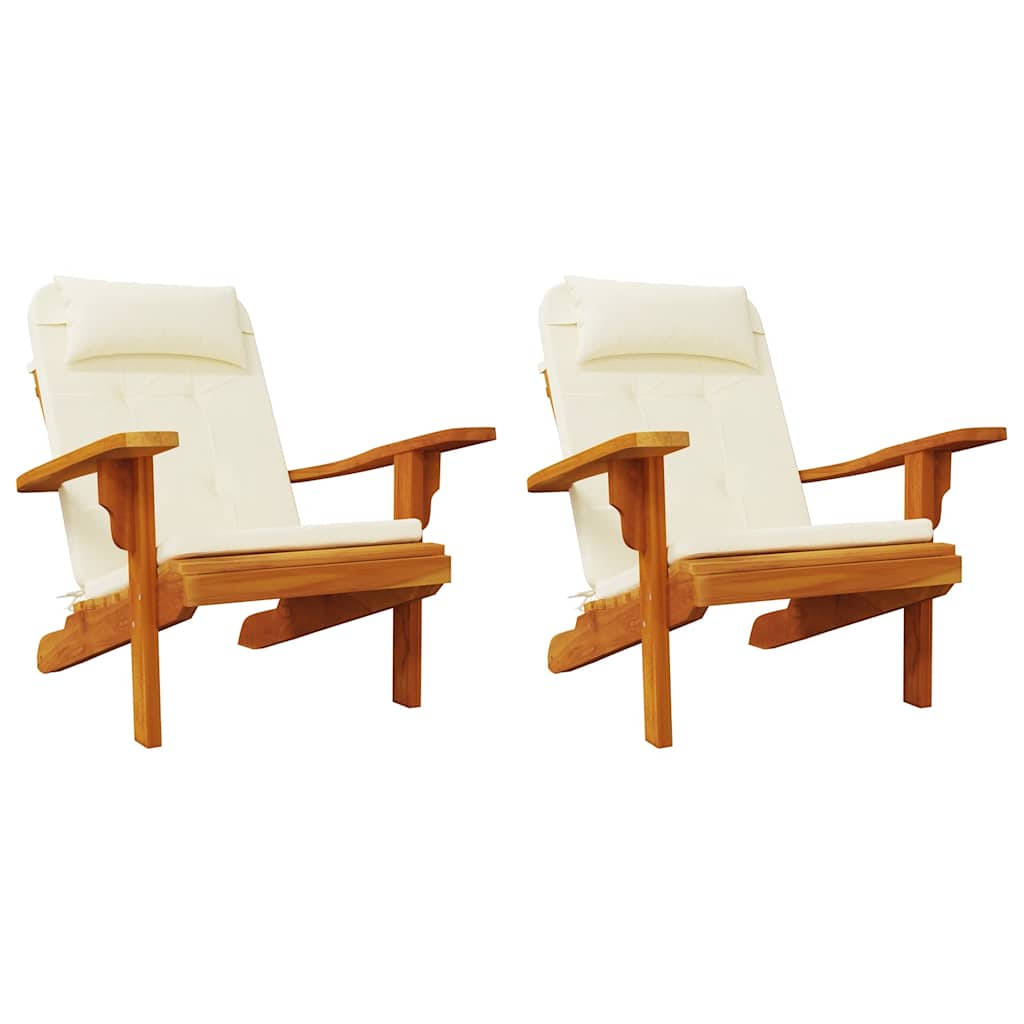 Jastuci za stolicu Adirondack 2 kom krem od tkanine Oxford