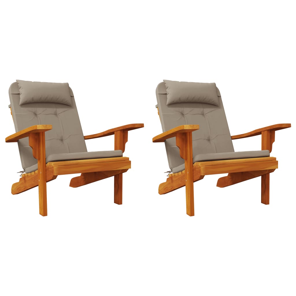 Jastuci za stolicu Adirondack 2 kom smeđesivi od tkanine Oxford