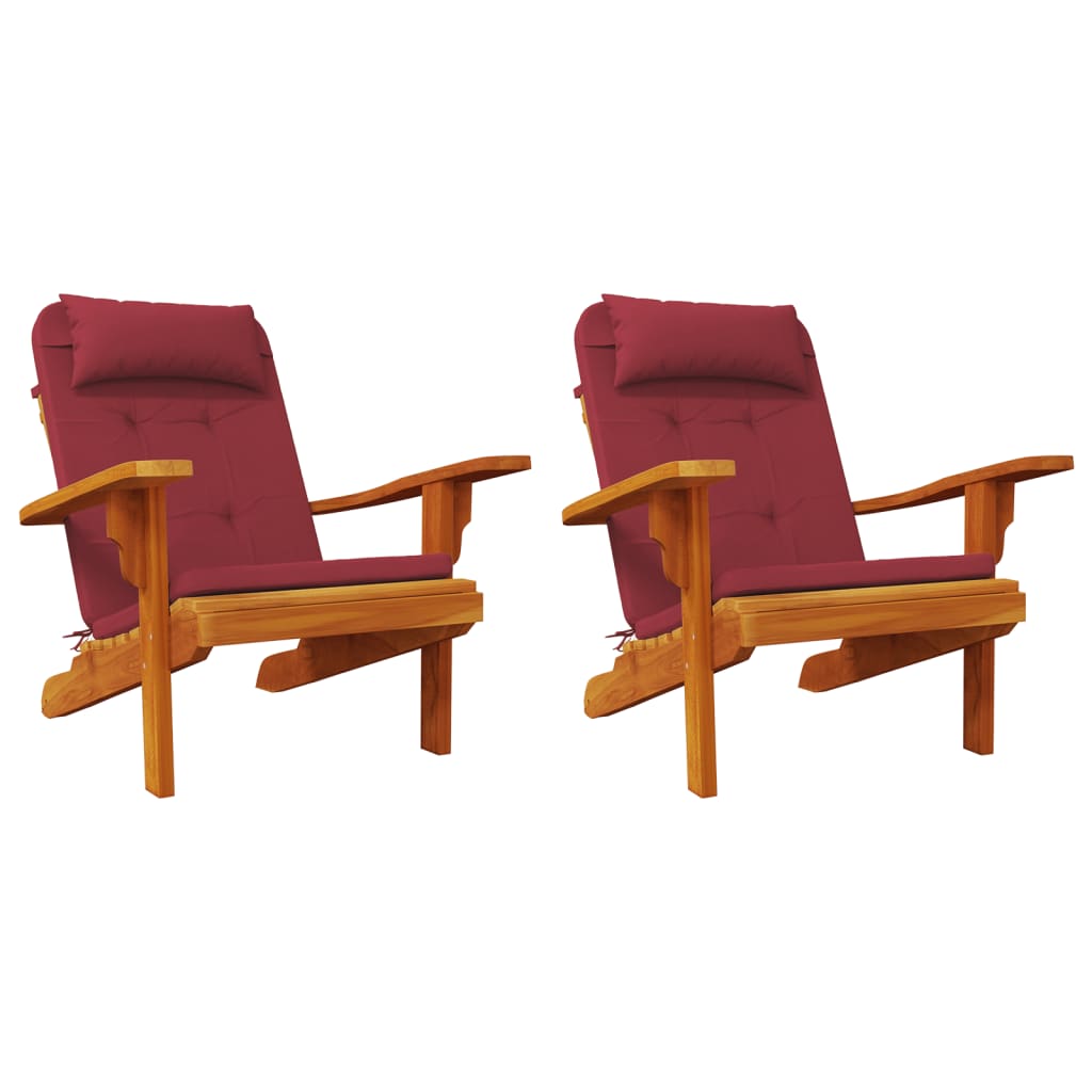 Jastuci za stolicu Adirondack 2 kom boja vina od tkanine Oxford