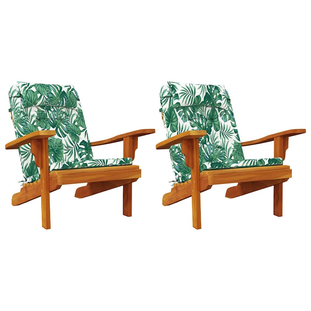 Jastučići za stolice List 2 pcs Uzorak lista 58 x 77 x 4,5 cm