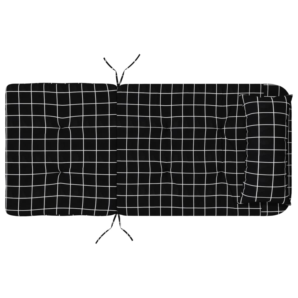 Jastuci za stolicu Adirondack 2 kom crni karirani od tkanine