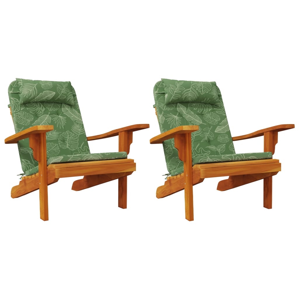 Jastuci za stolicu Adirondack 2 kom uzorak lišća tkanina Oxford
