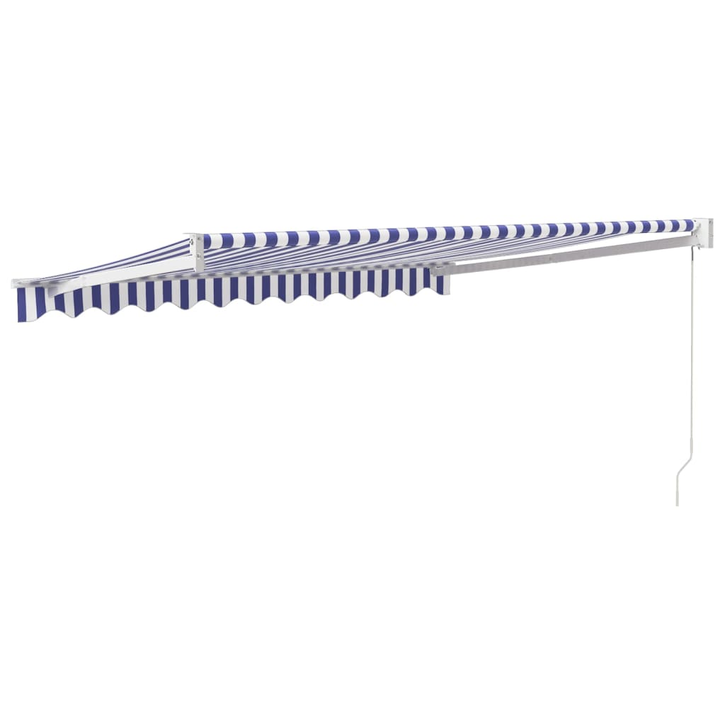 Tenda na uvlačenje plavo-bijela 3 x 2,5 m tkanina i aluminij