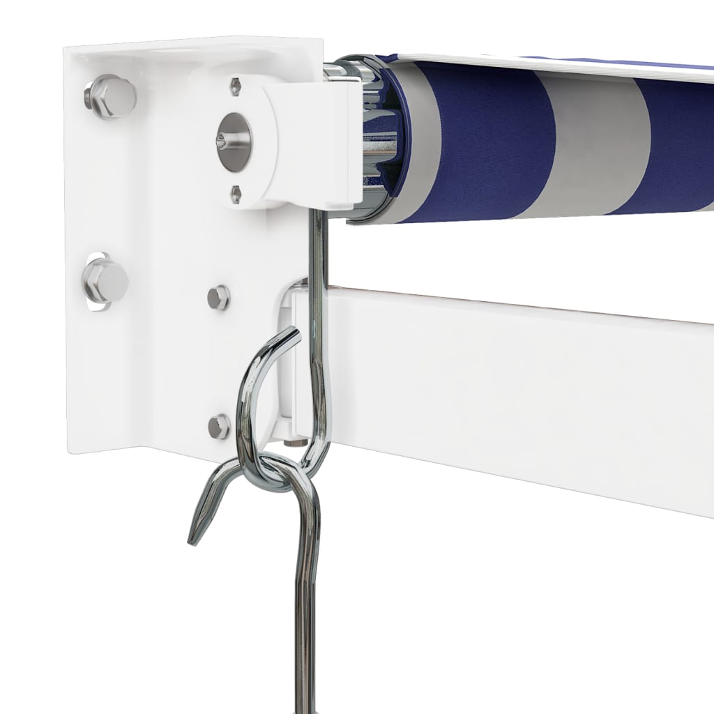 Tenda na uvlačenje plavo-bijela 3 x 2,5 m tkanina i aluminij