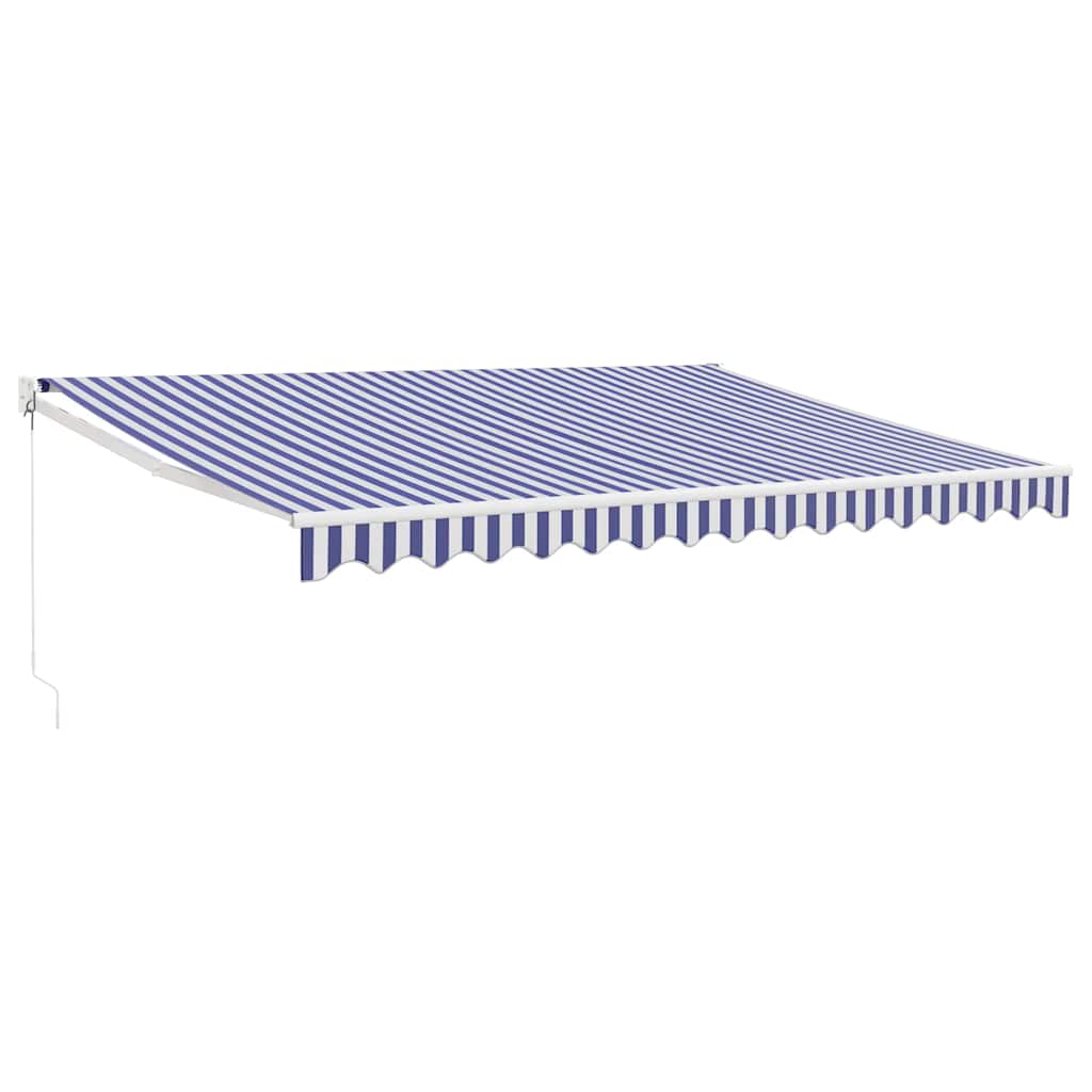 Tenda na uvlačenje plavo-bijela 4,5x3 m od tkanine i aluminija