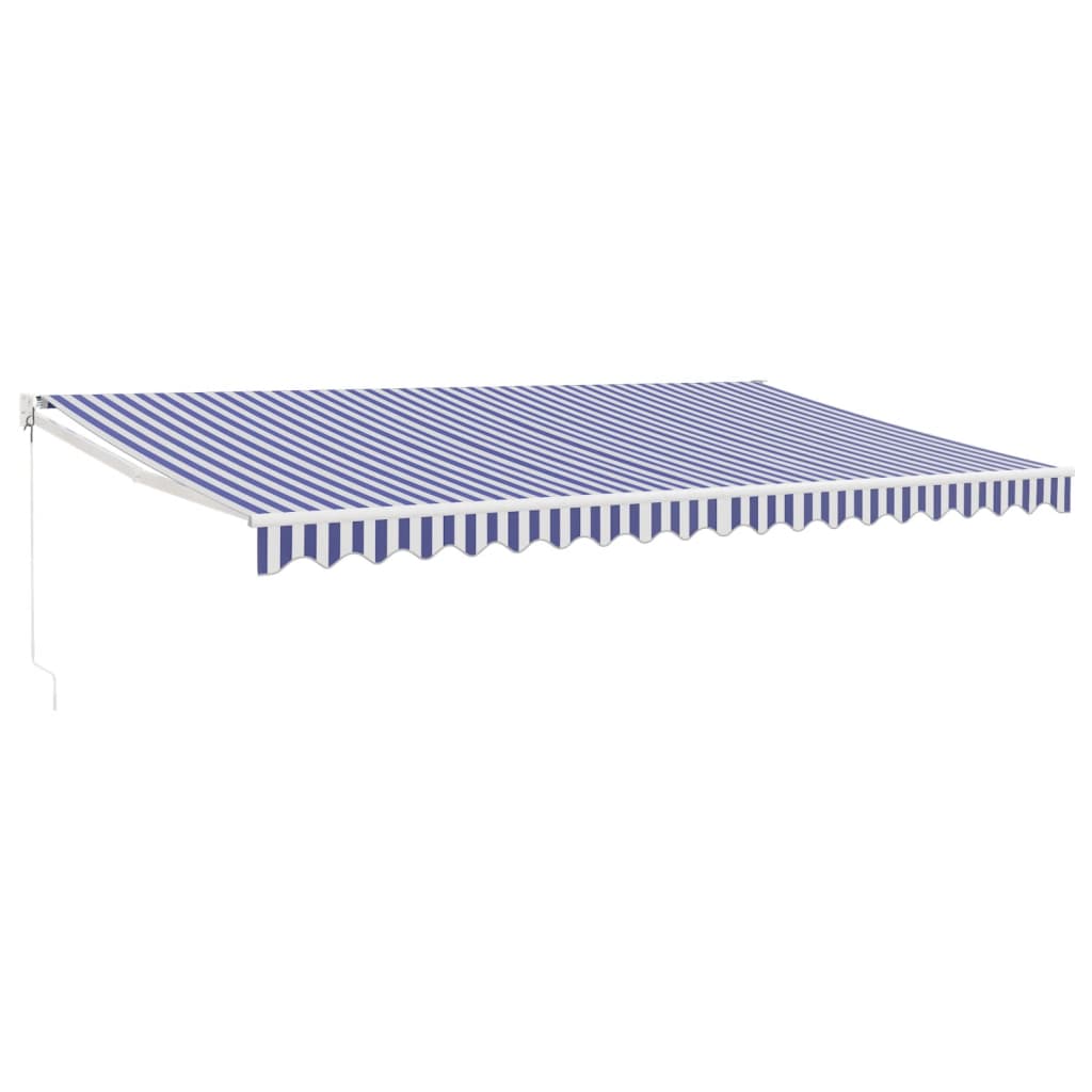 Tenda na uvlačenje plavo-bijela 5 x 3 m od tkanine i aluminija