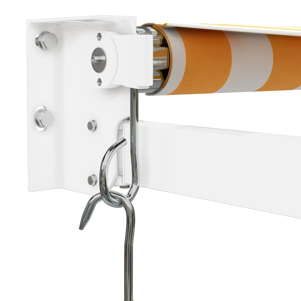 Tenda na uvlačenje žuto-bijela 3 x 2,5 m od tkanine i aluminija