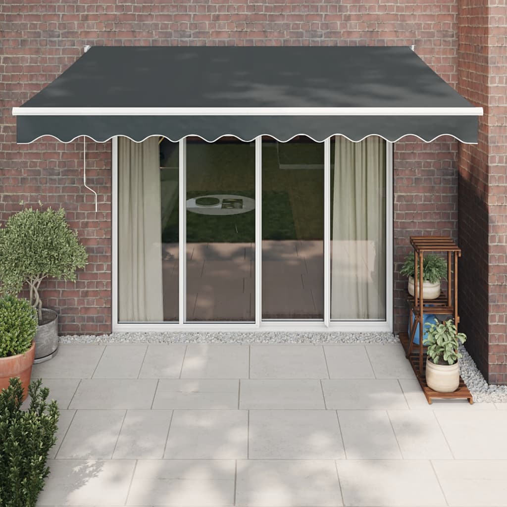 Tenda na uvlačenje antracit 3 x 2,5 m od tkanine i aluminija