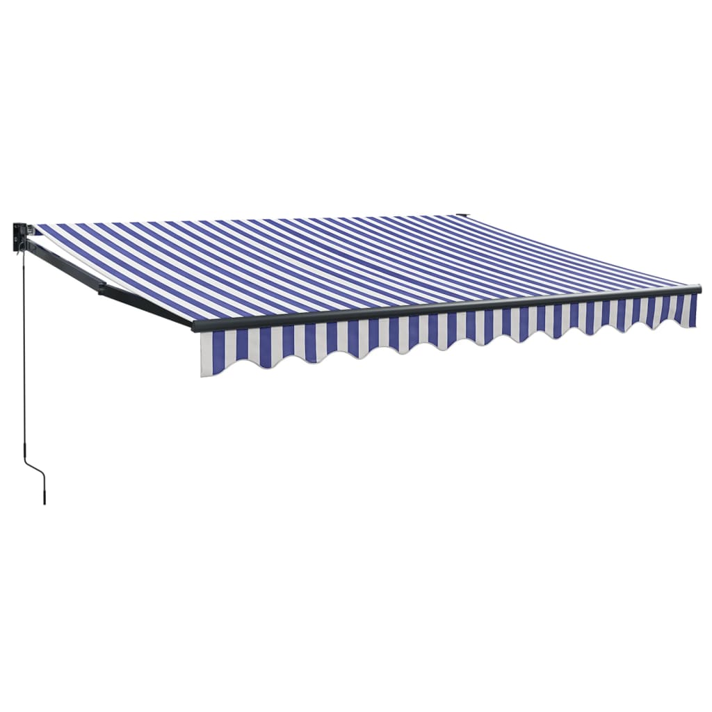Tenda na uvlačenje plavo-bijela 3,5 x 2,5 m tkanina i aluminij