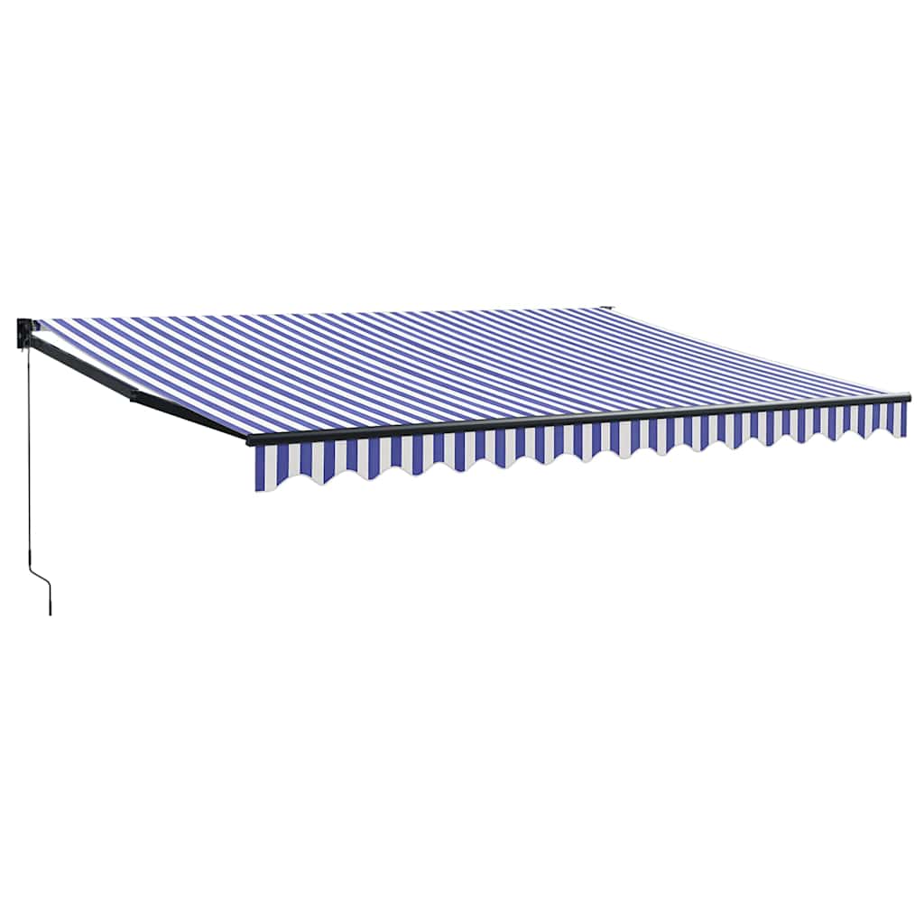 Tenda na uvlačenje plavo-bijela 4 x 3 m od tkanine i aluminija