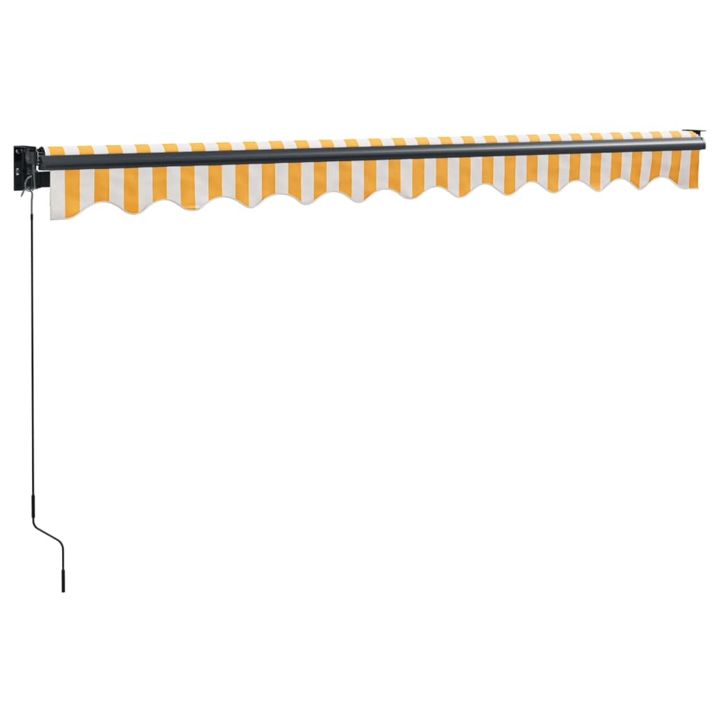 Tenda na uvlačenje žuto-bijela 3,5 x 2,5 m tkanina i aluminij