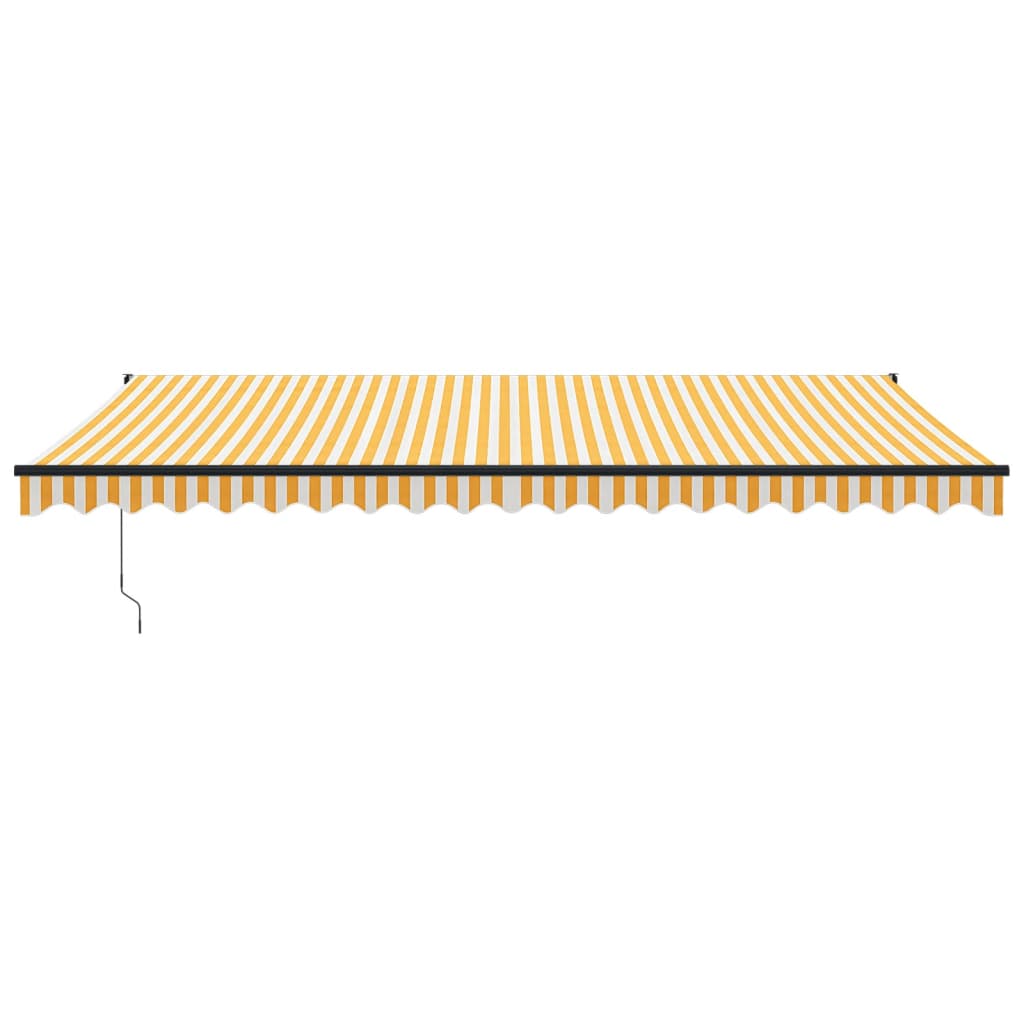 Tenda na uvlačenje žuto-bijela 5 x 3 m od tkanine i aluminija
