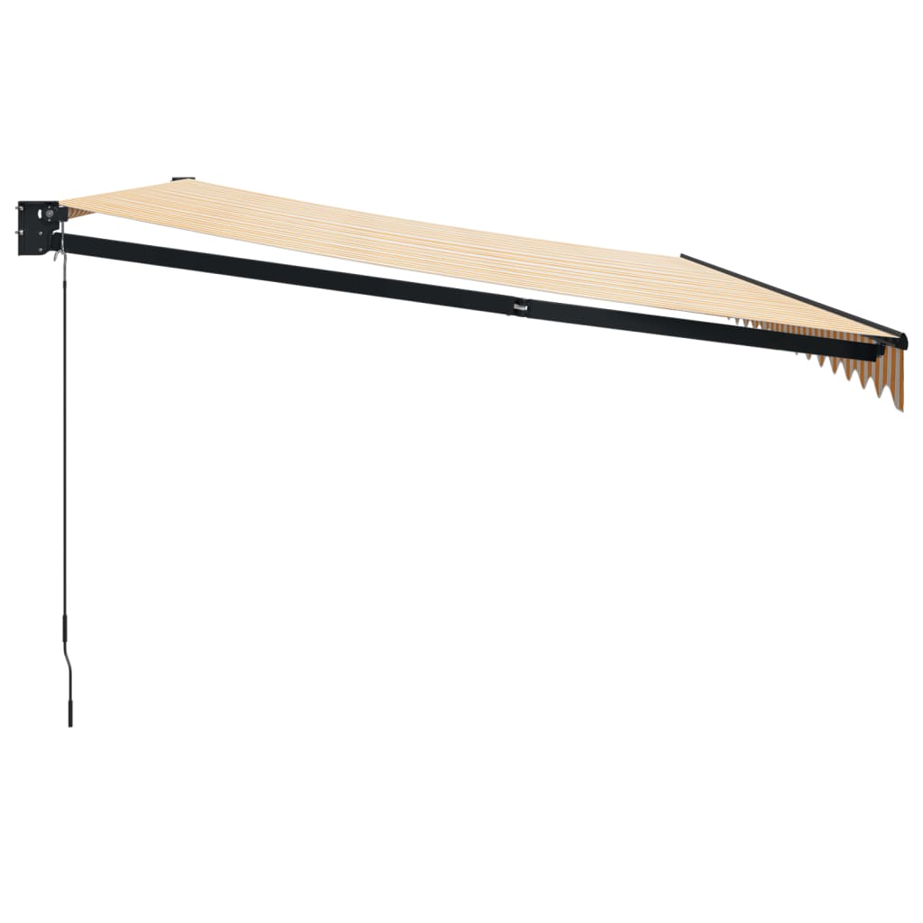 Tenda na uvlačenje žuto-bijela 5 x 3 m od tkanine i aluminija
