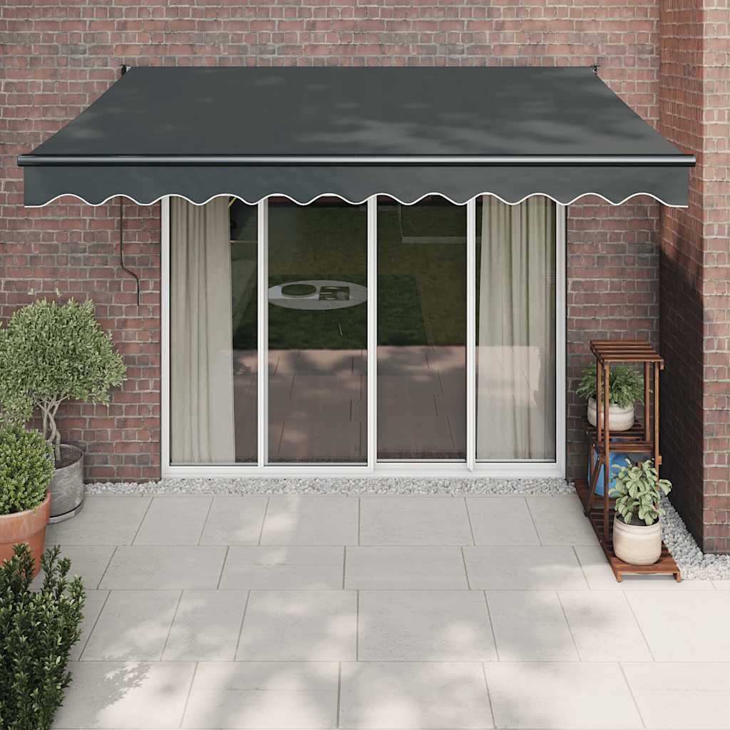 Tenda na uvlačenje antracit 3,5 x 2,5 m od tkanine i aluminija