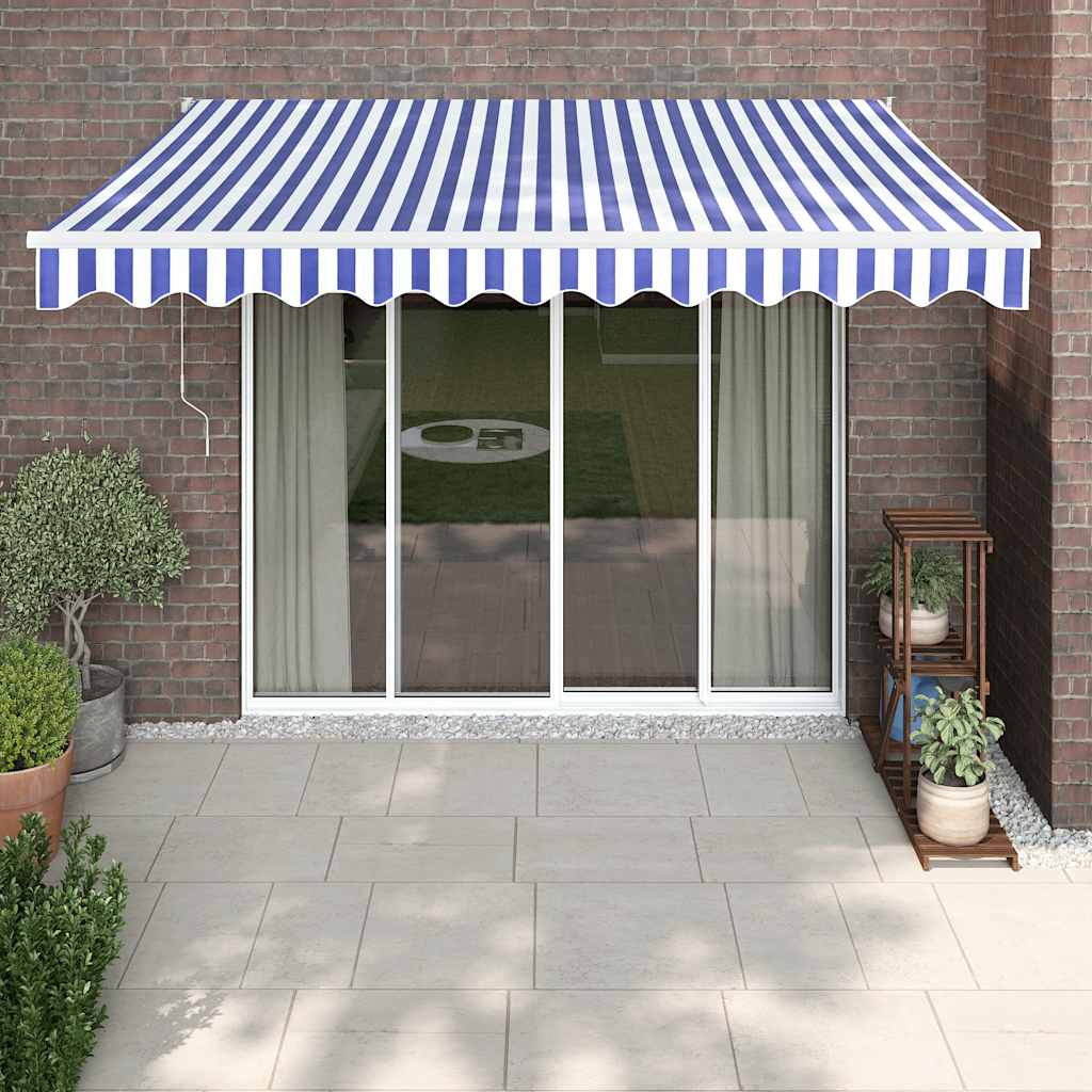 Automatska tenda na uvlačenje plavo-bijela 3 x 2,5 m