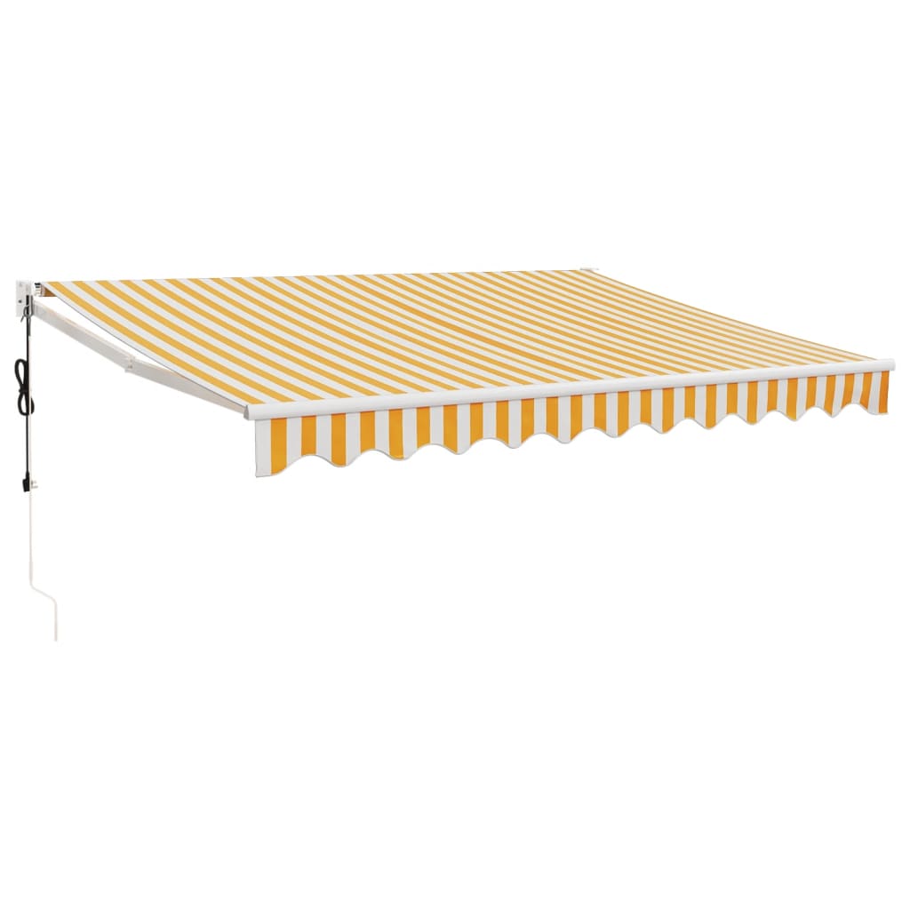 Automatska tenda na uvlačenje žuto-bijela 3,5 x 2,5 m
