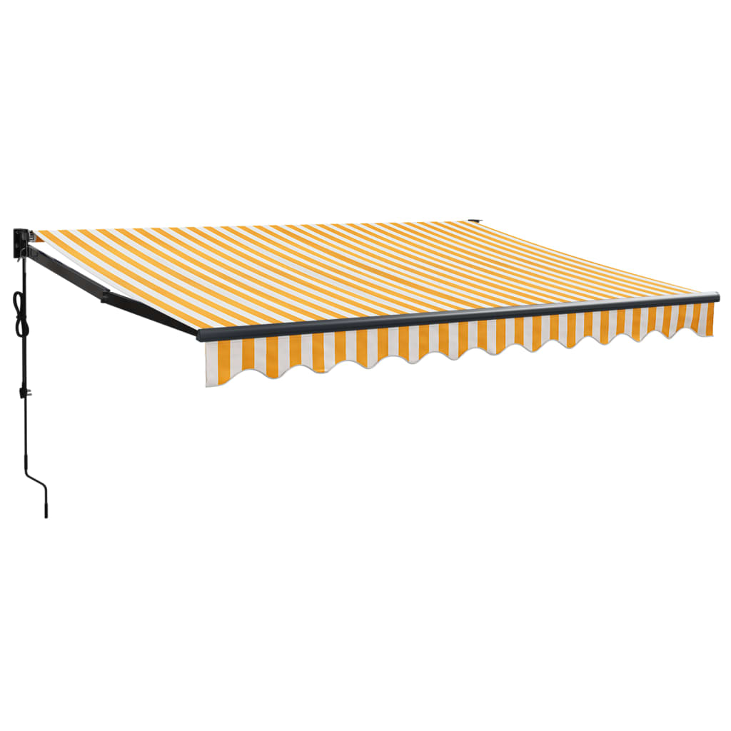 Automatska tenda na uvlačenje žuto-bijela 3 x 2,5 m