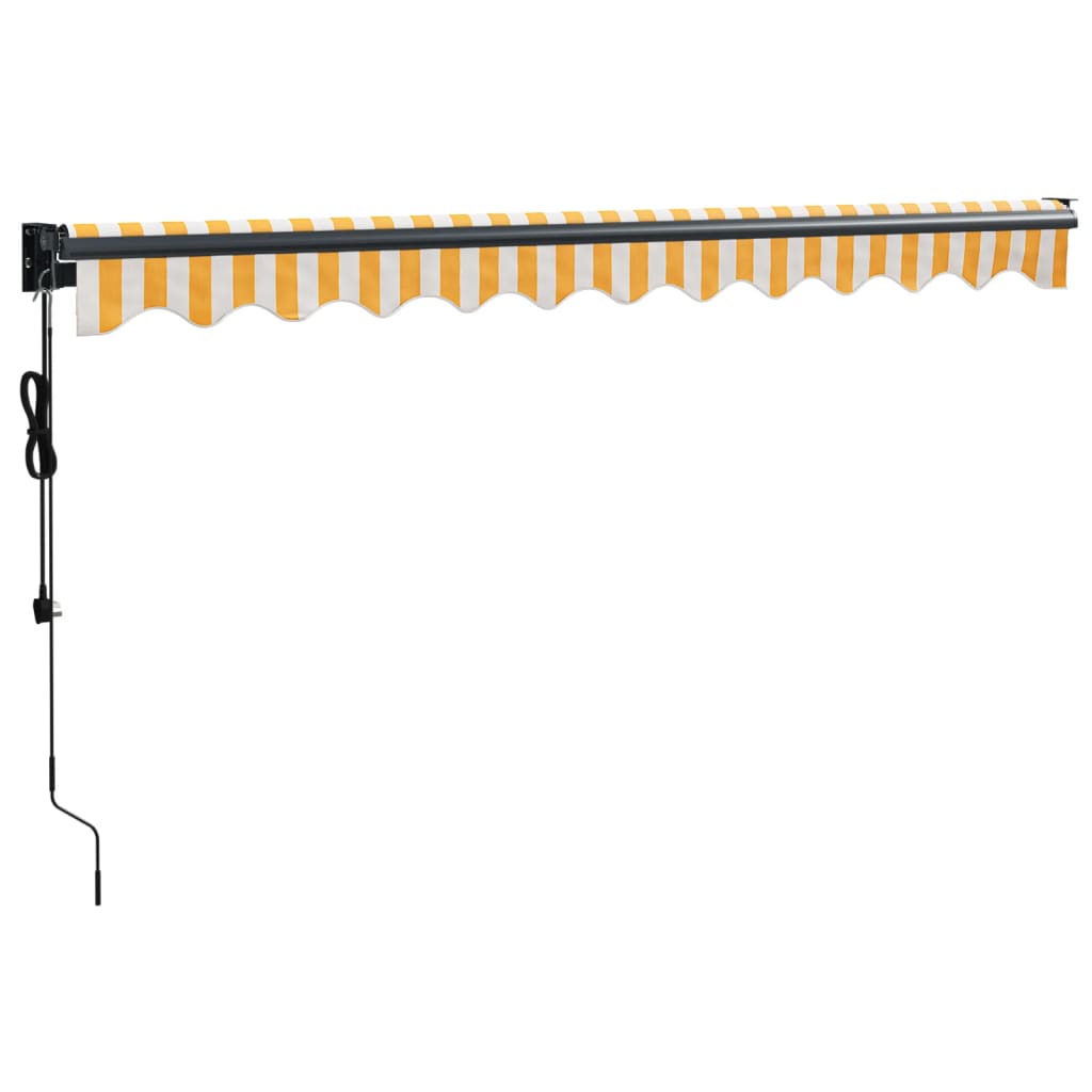 Automatska tenda na uvlačenje žuto-bijela 3 x 2,5 m