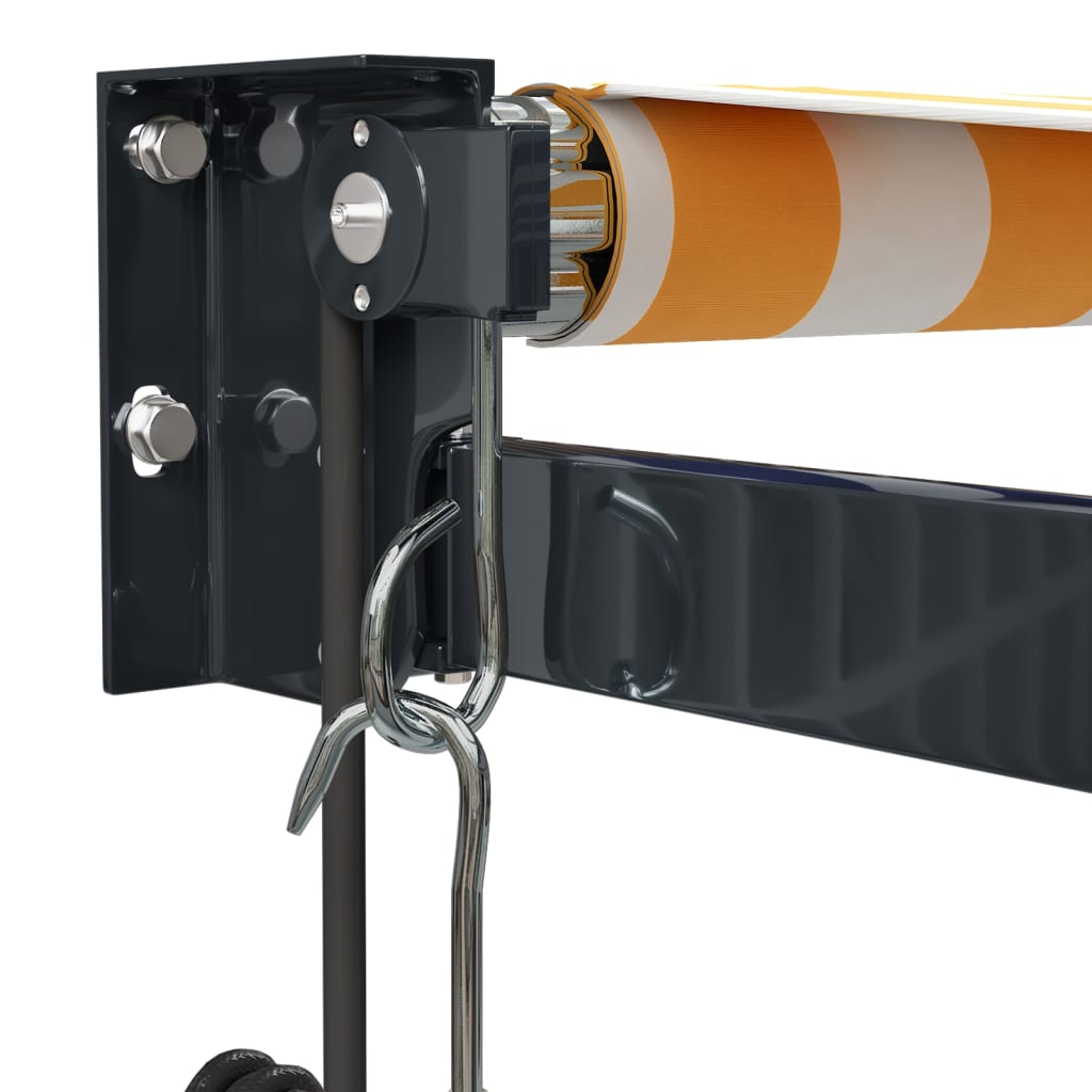 Automatska tenda na uvlačenje žuto-bijela 3 x 2,5 m