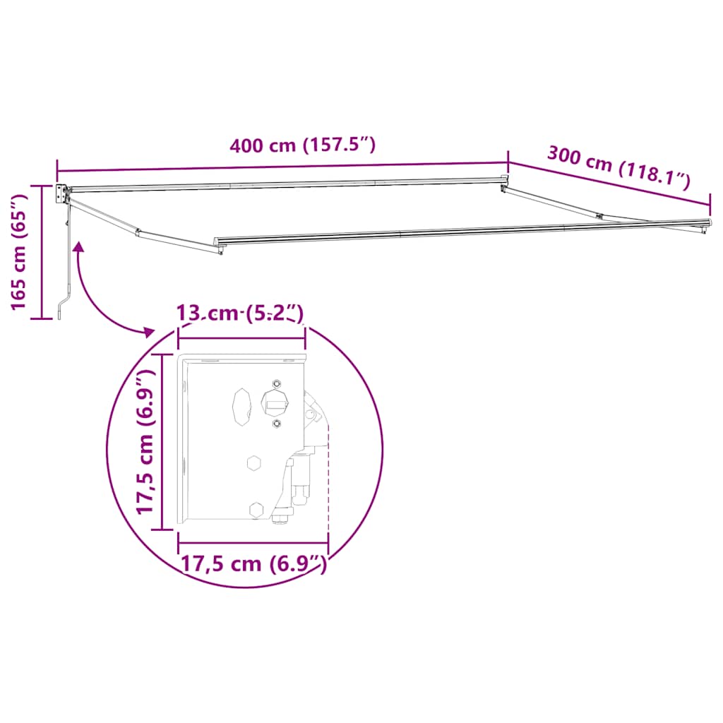 Automatska tenda na uvlačenje narančasto-smeđa 4 x 3 m