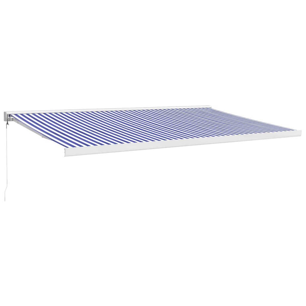 Tenda na uvlačenje plavo-bijela 5 x 3 m od tkanine i aluminija