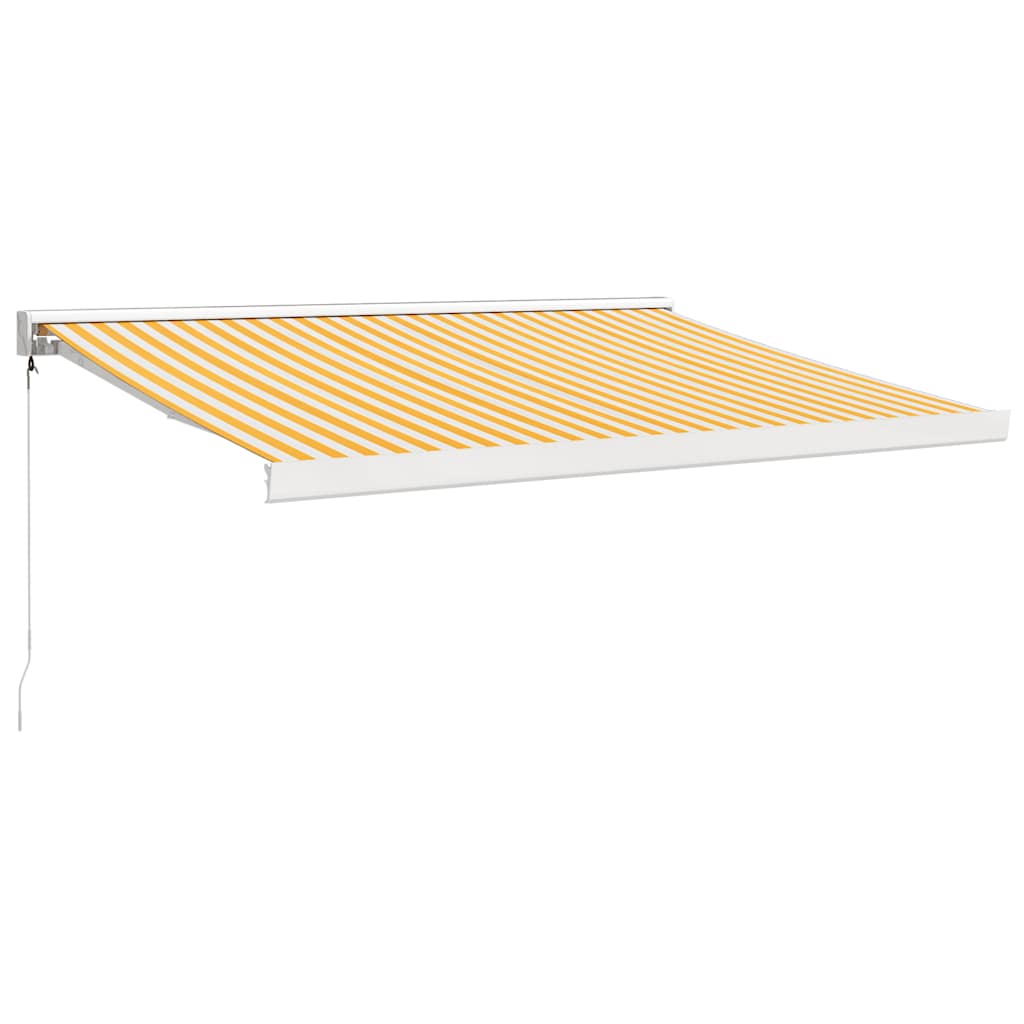 Tenda na uvlačenje žuto-bijela 3,5 x 2,5 m tkanina i aluminij