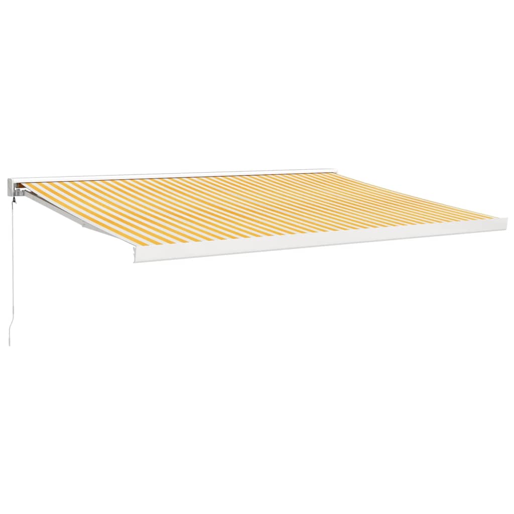 Tenda na uvlačenje žuto-bijela 4,5x3 m od tkanine i aluminija