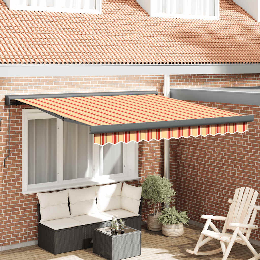 Tenda na uvlačenje žuto-bijela 3 x 2,5 m od tkanine i aluminija