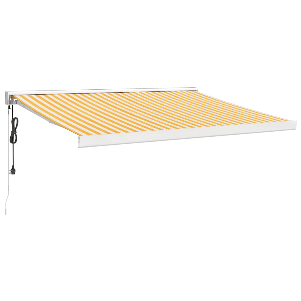 Tenda na uvlačenje žuto-bijela 3 x 2,5 m od tkanine i aluminija