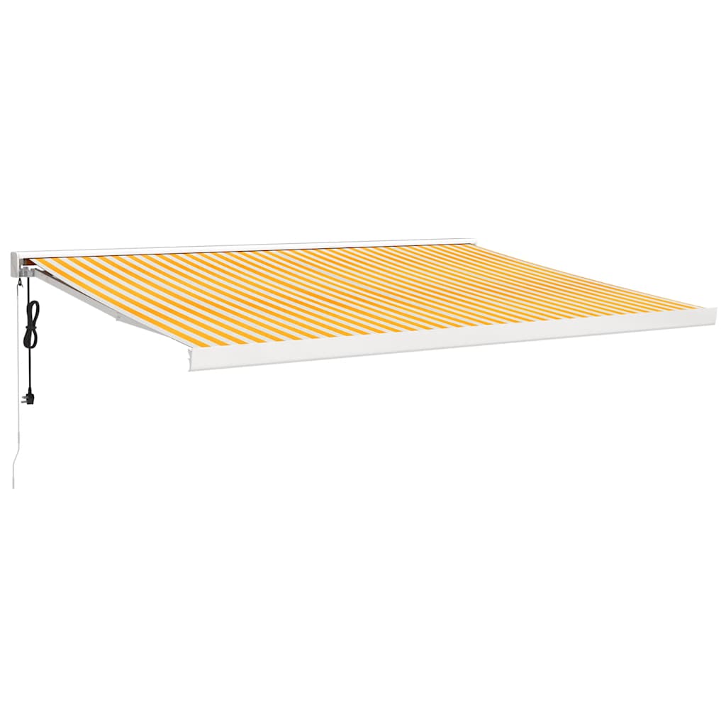 Tenda na uvlačenje žuto-bijela 4,5x3 m od tkanine i aluminija
