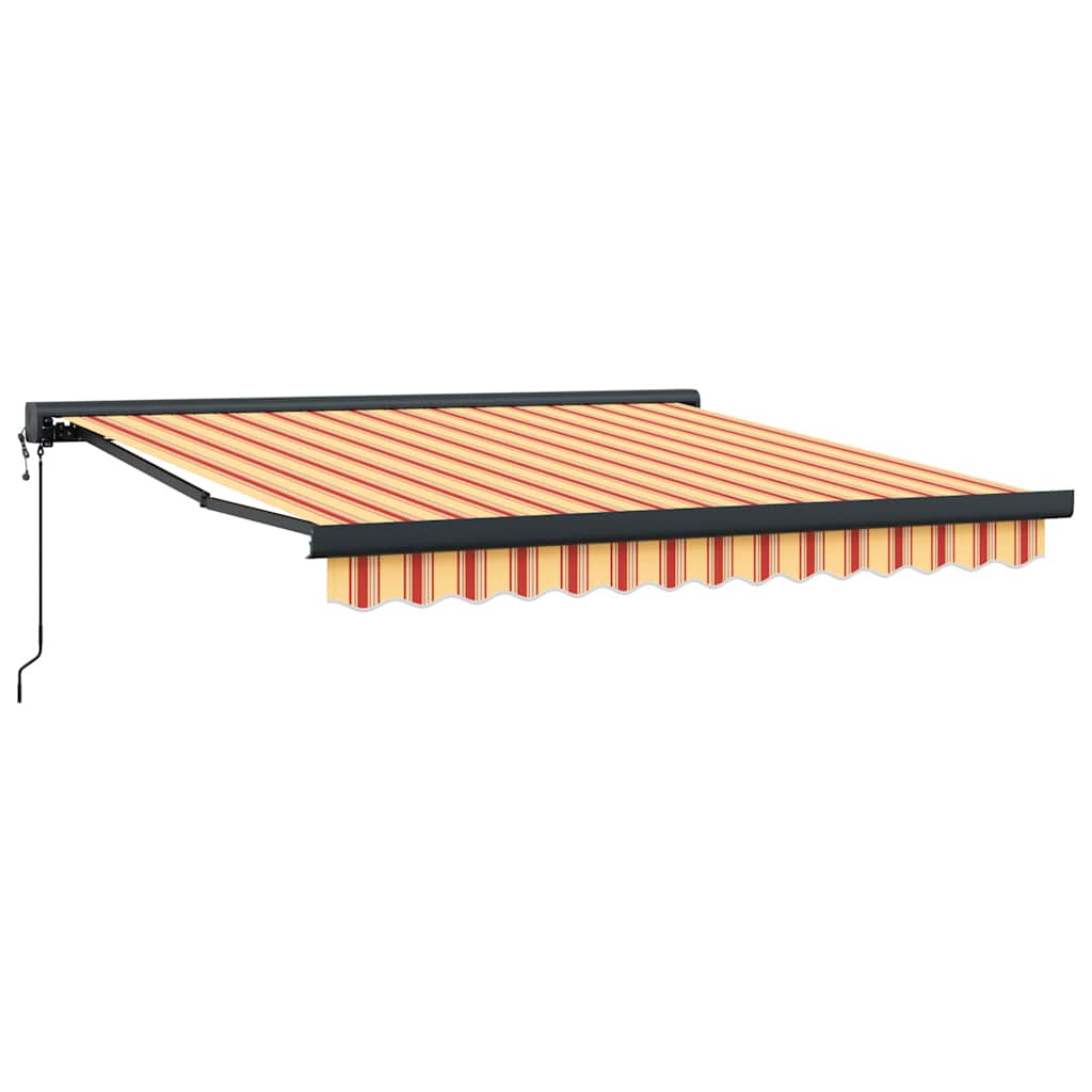 Tenda na uvlačenje žuto-bijela 3,5 x 2,5 m tkanina i aluminij
