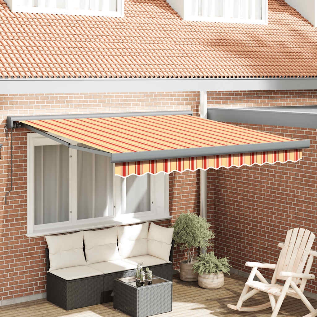 Tenda na uvlačenje žuto-bijela 3,5 x 2,5 m tkanina i aluminij