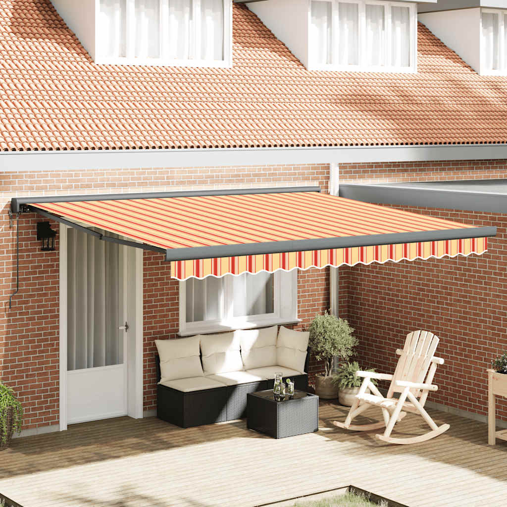 Tenda na uvlačenje žuto-bijela 4,5x3 m od tkanine i aluminija