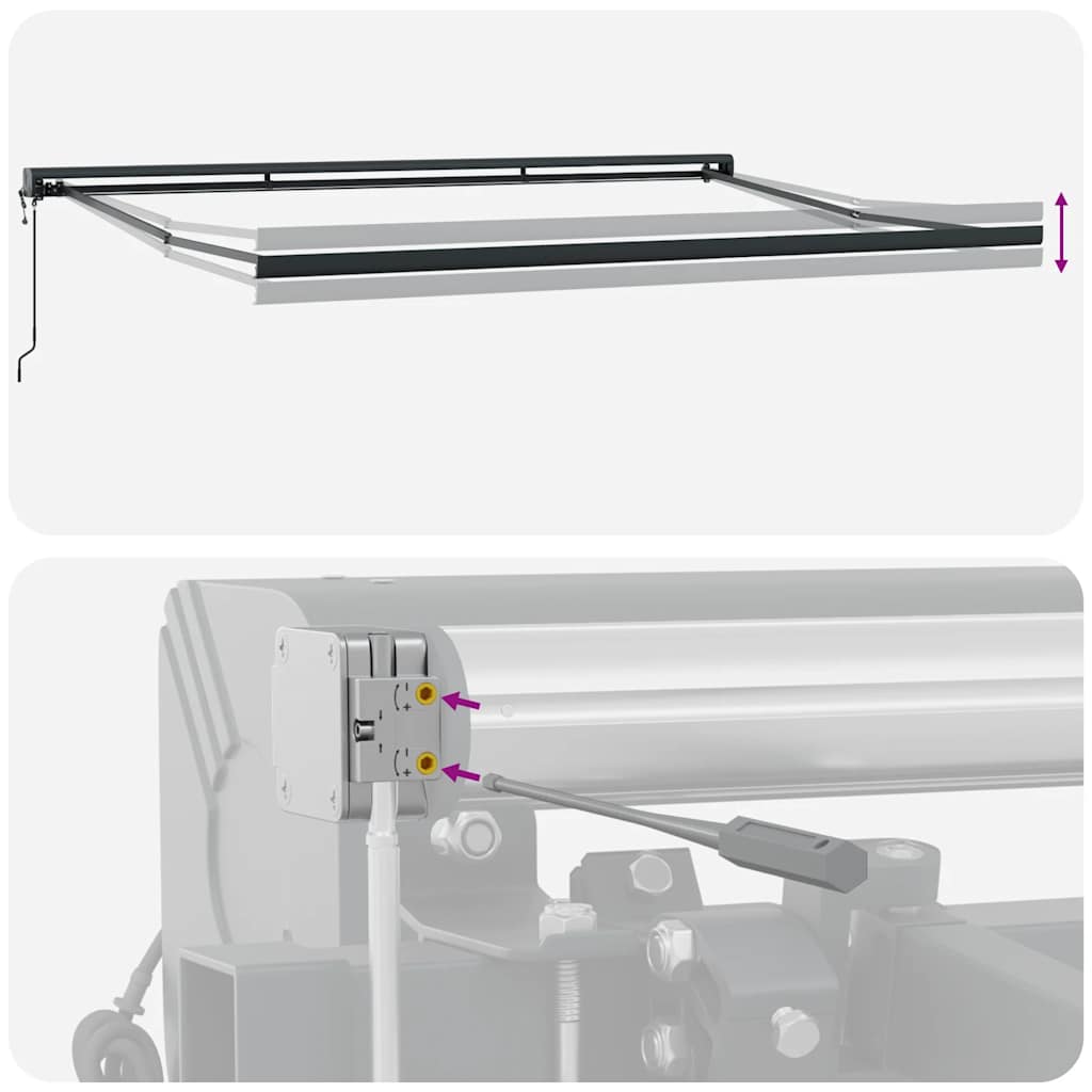 Tenda na uvlačenje žuto-bijela 5 x 3 m od tkanine i aluminija