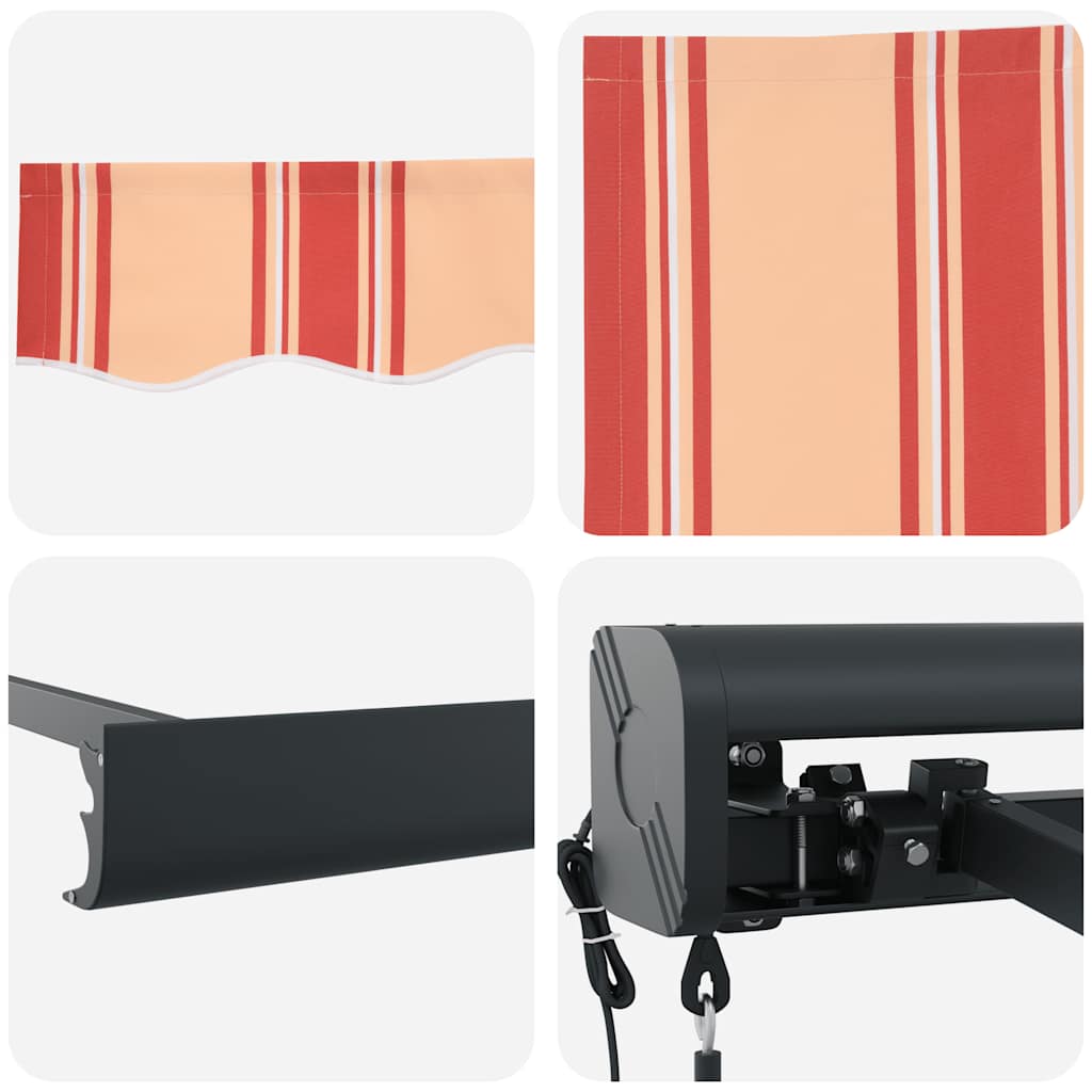 Tenda na uvlačenje žuto-bijela 5 x 3 m od tkanine i aluminija
