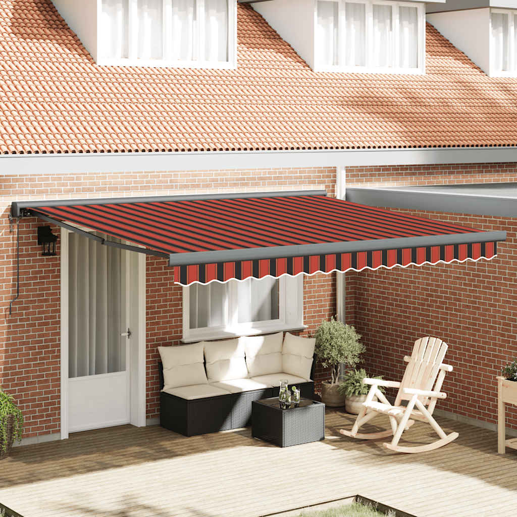 Tenda na uvlačenje narančasto-smeđa 4 x 3 m tkanina i aluminij